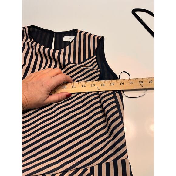 Reiss Sienna Printed Stripe Sleeveless Mini Dress Size 4 - Picture 8 of 10